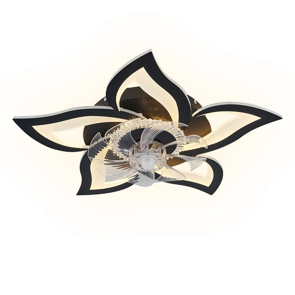 IRALAN - Ventilador de techo moderno con luz LED, control remoto y 6 velocidades.