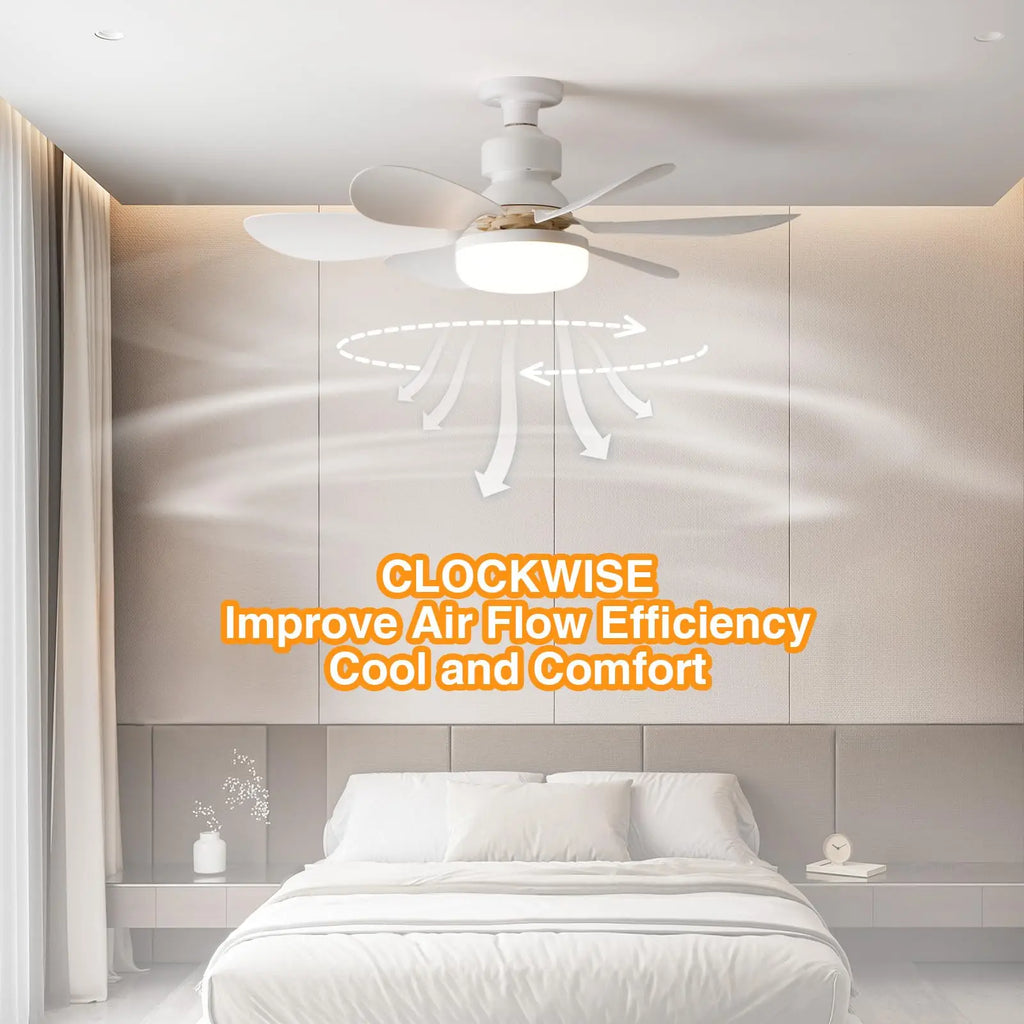 IRALAN - Ventilador de techo LED E27 con control remoto y luz regulable.