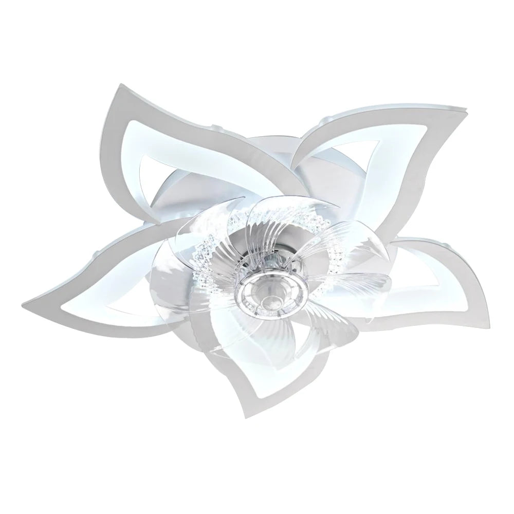 IRALAN - Ventilador de techo moderno con luz LED, control remoto y 6 velocidades.