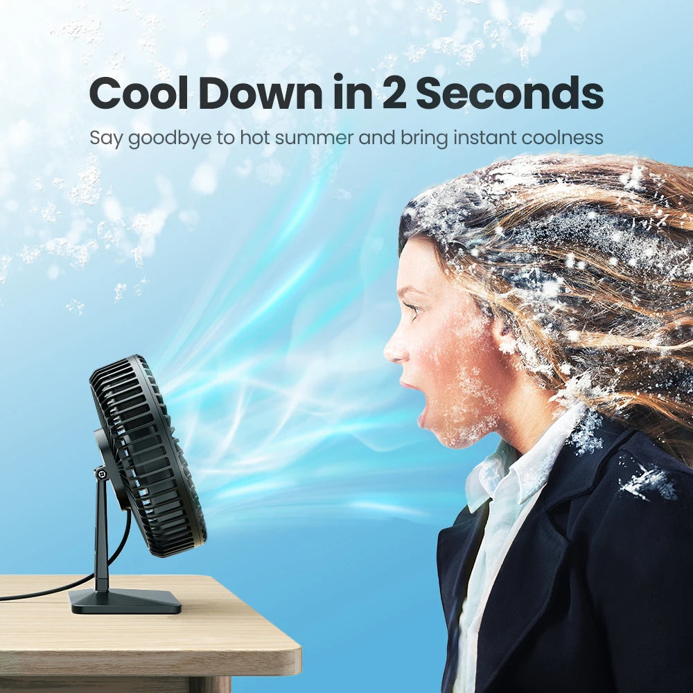 GAIATOP Ventilador de escritorio Ventilador USB portátil 90 °   Ventilador de refrigeración ajustable silencioso ajuste de 3 velocidades ultra silencioso adecuado para el hogar escritorio Oficina