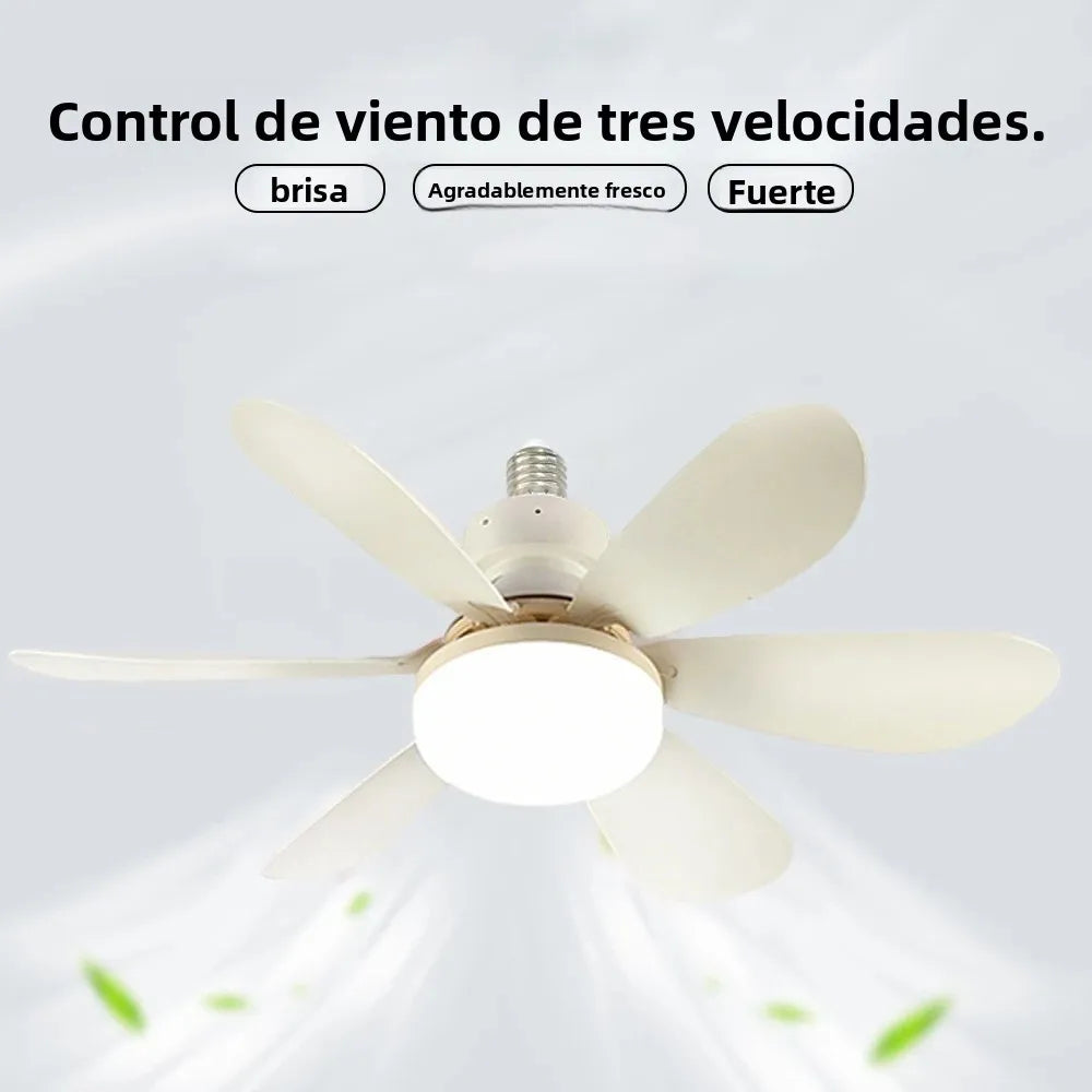 IRALAN - Ventilador de techo LED E27 con control remoto y 3 modos de iluminación.