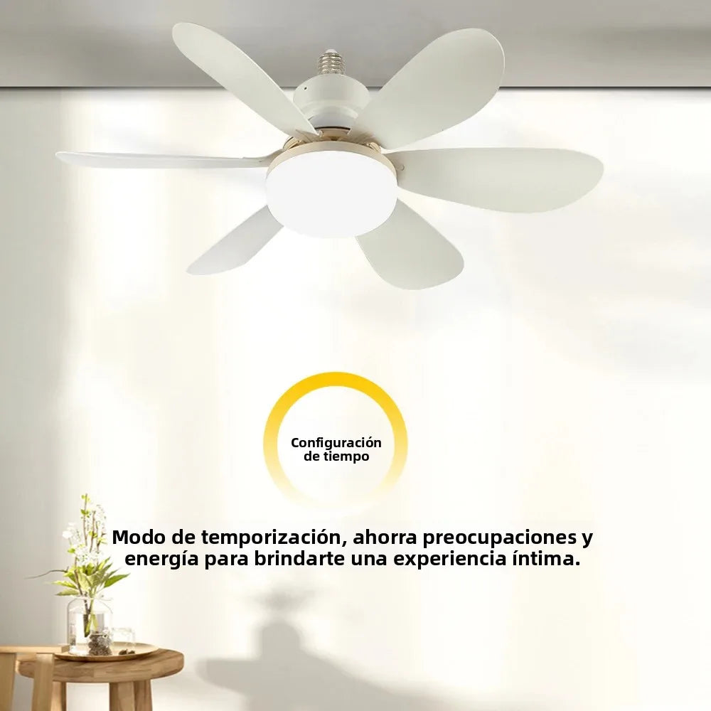 IRALAN - Ventilador de techo LED E27 con control remoto y 3 modos de iluminación.