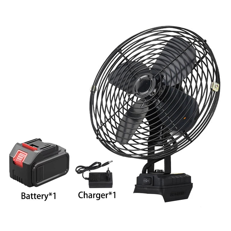 Ventilador de Camping de 10000/20000mAh, ventilador de Metal portátil inalámbrico de escritorio para pesca al aire libre de 6 pulgadas, ventilador de viento fuerte compatible con batería Makita de 20V