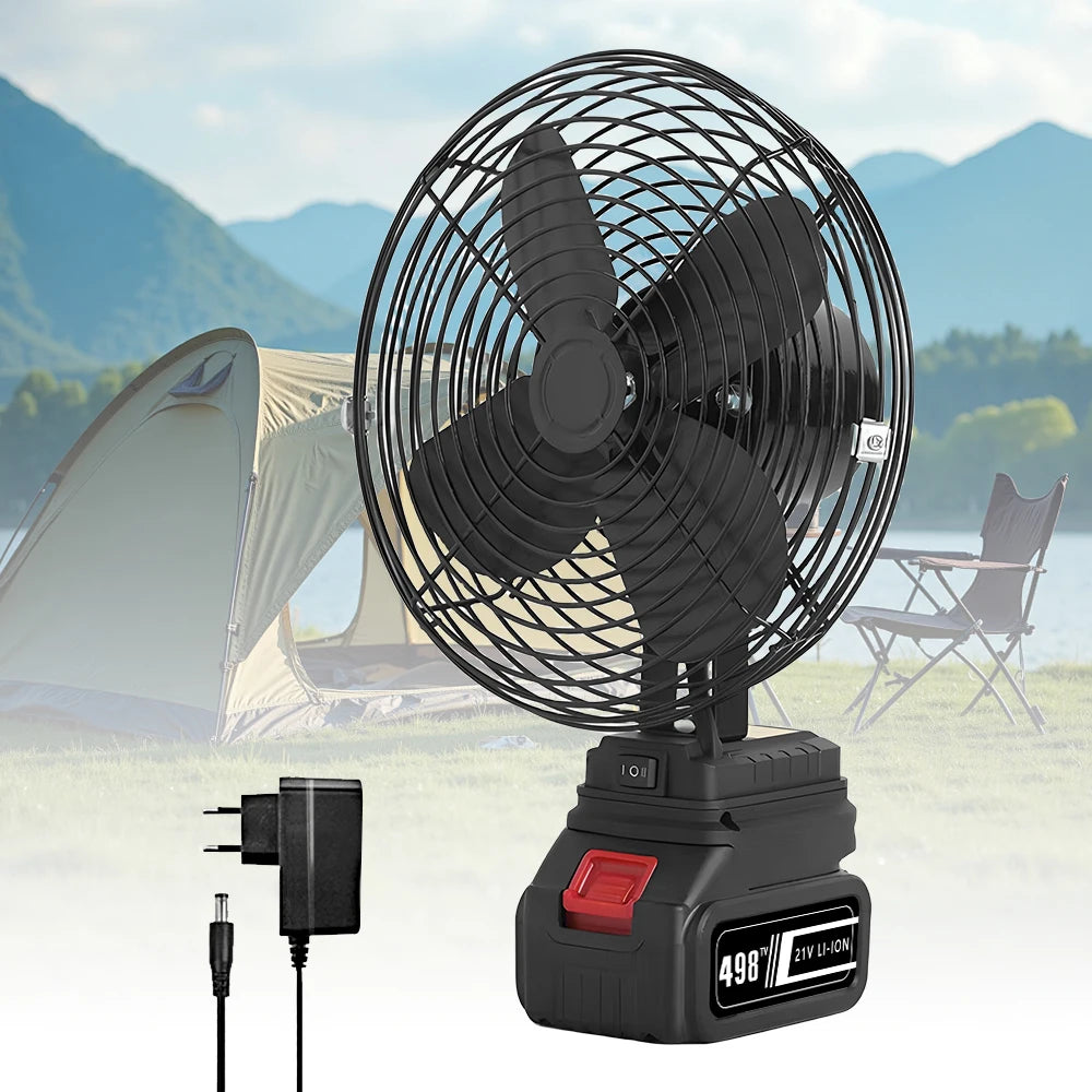 Ventilador de Camping de 10000/20000mAh, ventilador de Metal portátil inalámbrico de escritorio para pesca al aire libre de 6 pulgadas, ventilador de viento fuerte compatible con batería Makita de 20V