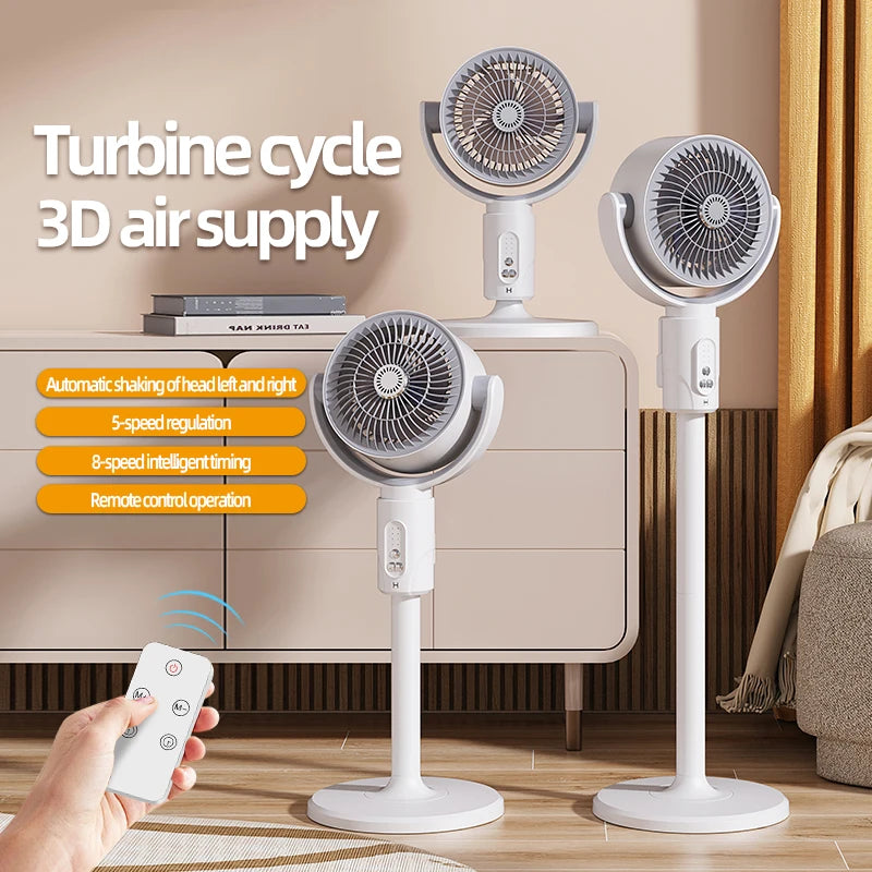 Ventilador de circulación de aire, ventilador oscilante recargable, soporte de ajuste de cinco engranajes, ventilador de circulación de aire doméstico de altura ajustable