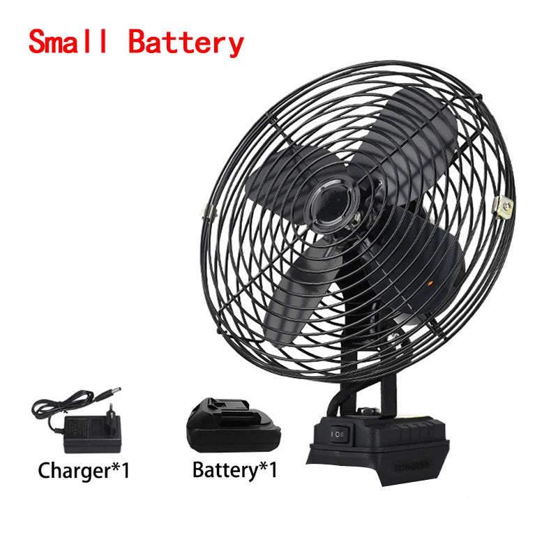 Ventilador de Camping de 10000/20000mAh, ventilador de Metal portátil inalámbrico de escritorio para pesca al aire libre de 6 pulgadas, ventilador de viento fuerte compatible con batería Makita de 20V