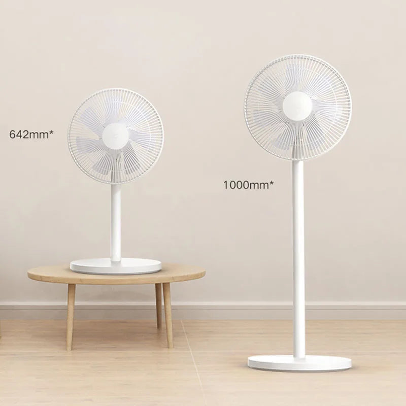 Ventilador de Piso con Cable MIJIA con 7 Aspas y Gran Flujo de Aire, Convertible para Uso en Escritorio y Piso, 90 °   Ventilador eléctrico de alcance ultra amplio para el hogar