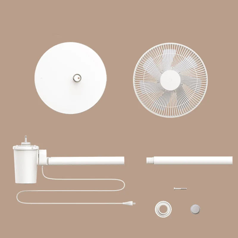 Ventilador de Piso con Cable MIJIA con 7 Aspas y Gran Flujo de Aire, Convertible para Uso en Escritorio y Piso, 90 °   Ventilador eléctrico de alcance ultra amplio para el hogar