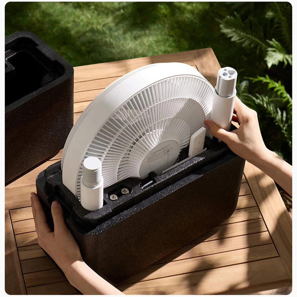 Ventilador de Pie MIJIA DC Inverter Pro, Ultrafino y Retráctil, con Caja de Almacenamiento, Ventilador Eléctrico Inteligente, 100 Ajustes de Flujo de Aire