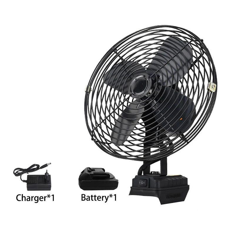 Ventilador de Camping de 10000/20000mAh, ventilador de Metal portátil inalámbrico de escritorio para pesca al aire libre de 6 pulgadas, ventilador de viento fuerte compatible con batería Makita de 20V