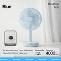 Ventilador de Escritorio Oscilante BLDC, 4000mAh, 5 Velocidades, Silencioso, Portátil, Recargable, con Función de Temporizador, para el Hogar, Habitación, Regalo
