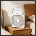 Ventilador 3 en 1, Mini Enfriador de Aire Doméstico, Luz Nocturna LED, Humidificador Portátil, Ventilador con Ajuste de Aire, Ventilador para Oficina y Hogar