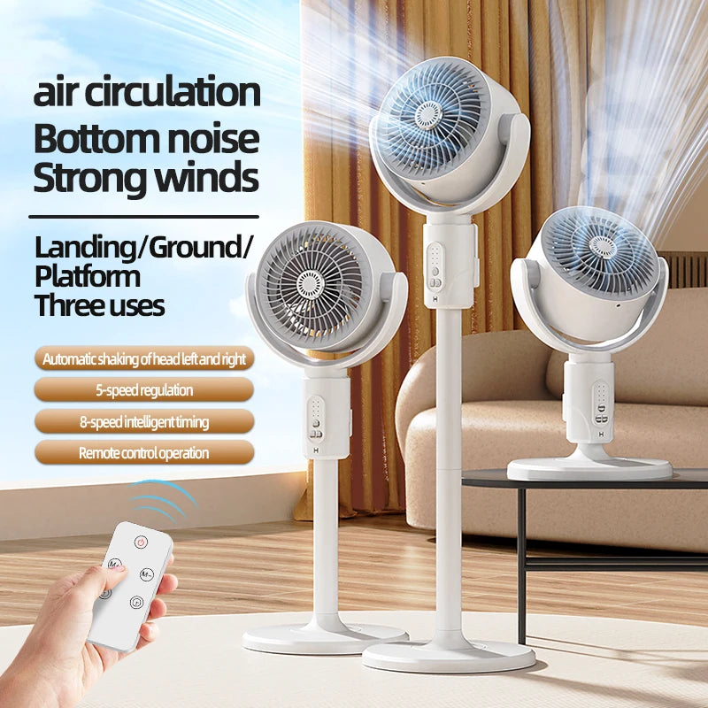 Ventilador de circulación de aire, ventilador oscilante recargable, soporte de ajuste de cinco engranajes, ventilador de circulación de aire doméstico de altura ajustable