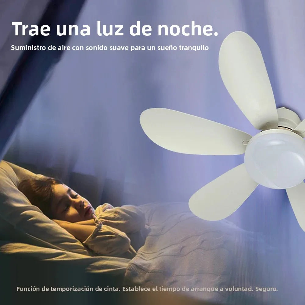 IRALAN - Ventilador de techo LED E27 con control remoto y 3 modos de iluminación.