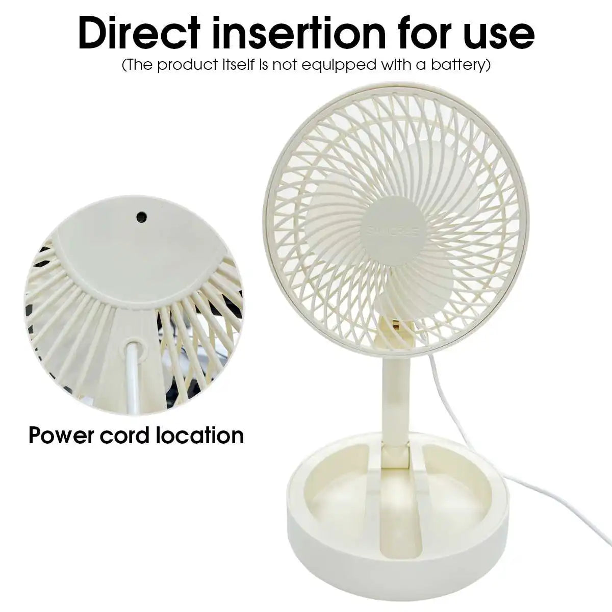 Ventilador pequeño con enchufe directo USB, ventilador de refrigeración portátil, circulador de aire de escritorio plegable para interiores y exteriores
