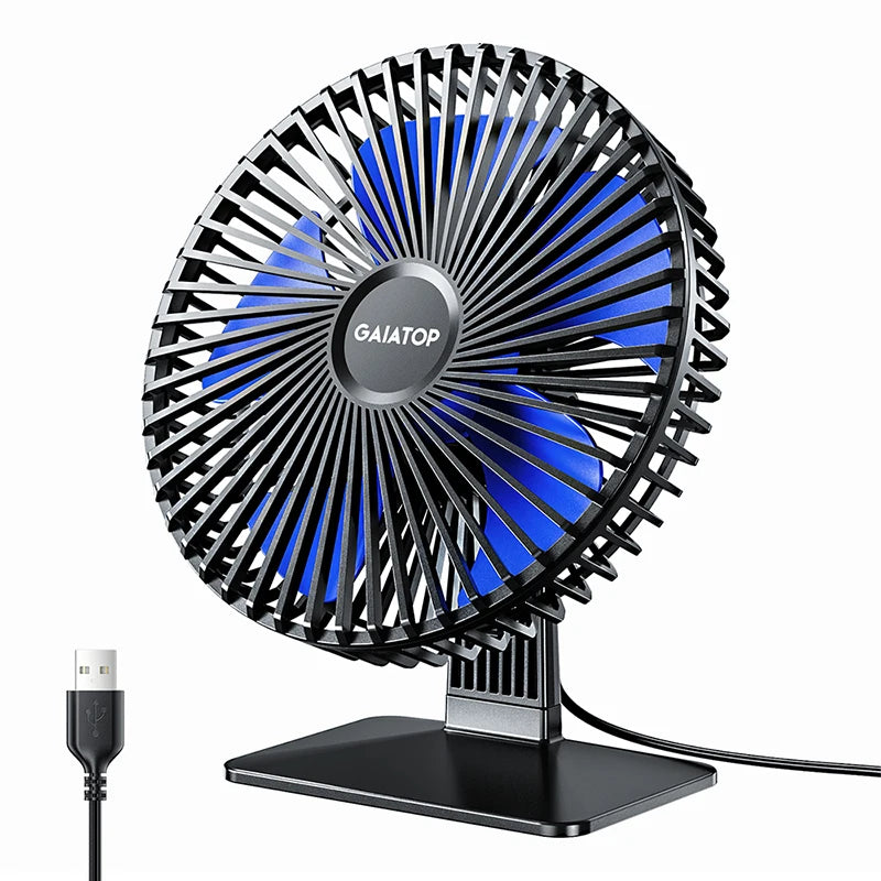 GAIATOP Ventilador de escritorio Ventilador USB portátil 90 °   Ventilador de refrigeración ajustable silencioso ajuste de 3 velocidades ultra silencioso adecuado para el hogar escritorio Oficina
